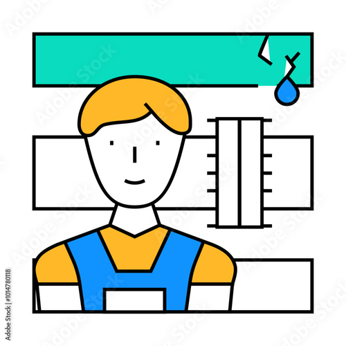 plumber repairman line icon vector. plumber repairman sign. isolated symbol illustration