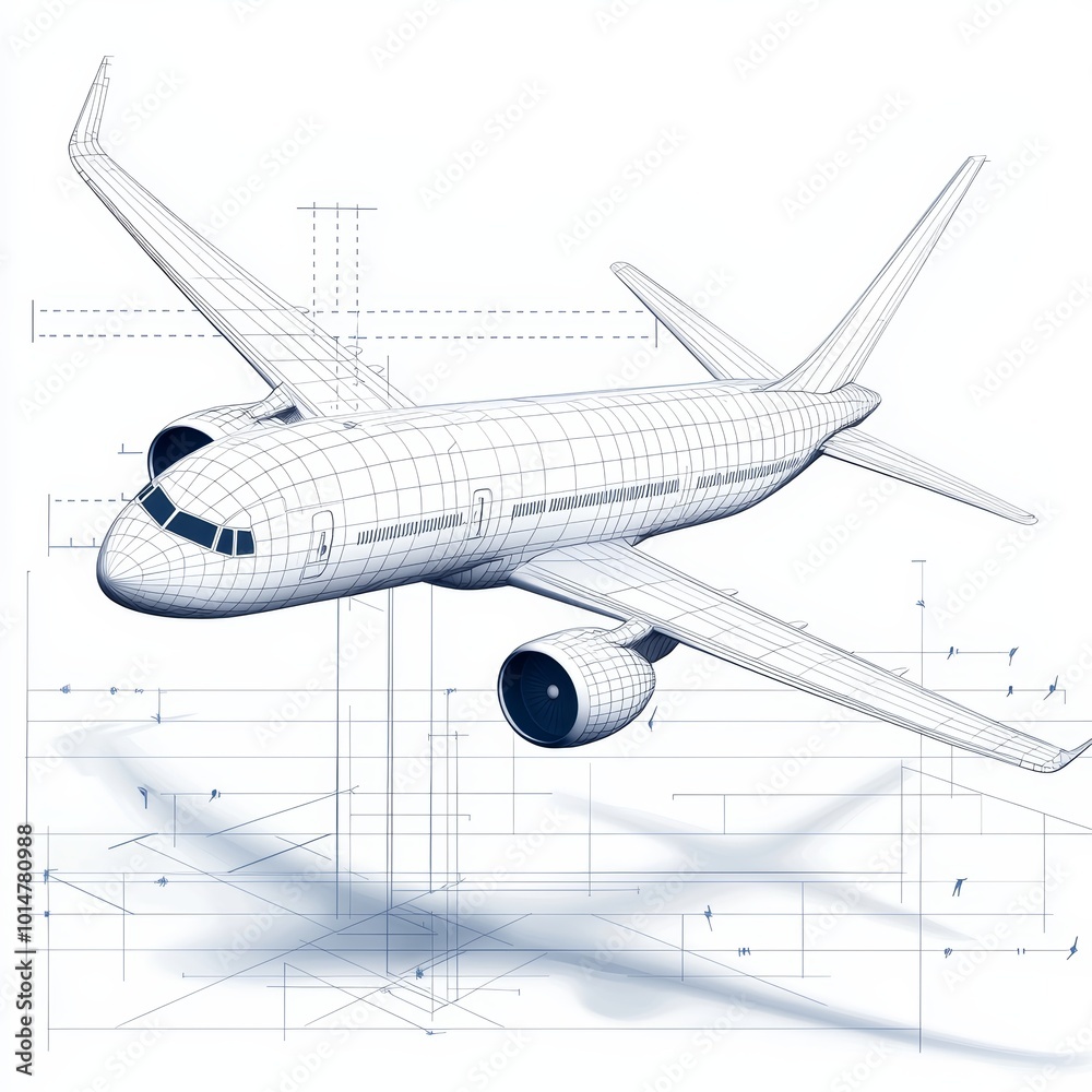Design blueprint for aerospace, Perspective skewed, Future aircraft project, Design blueprint for aerospace, Perspective skewed, Future aircraft project,