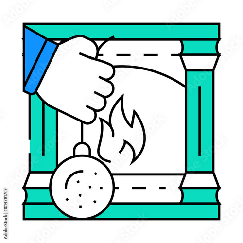 fireplace repair line icon vector. fireplace repair sign. isolated symbol illustration