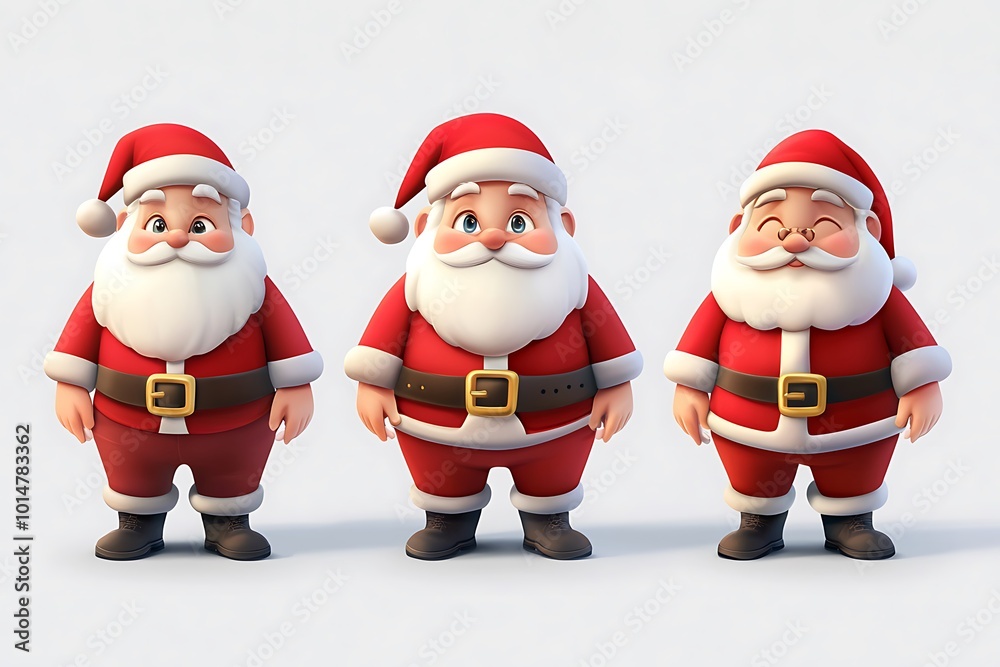 cartoon santa claus 3d icon vector illustration isolated on white background cartoon santa claus 3d icon vector illustration isolated on white background