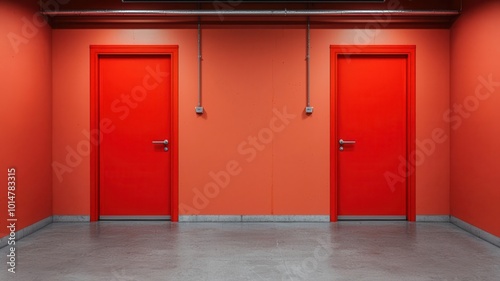 Fire extinguishing using automatic fire doors to contain fire spread and protect exit routes, fire extinguishing, fire doors