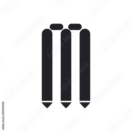 cricket stump bails icon vector eps