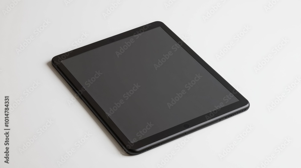 Digital tablet on a white background with a sleek black frame illustrating a modern device perfect for tech presentations or product catalogs.. Generative AI Digital tablet on a white background with a sleek black frame illustrating a modern device perfect for tech presentations or product catalogs.. Generative AI