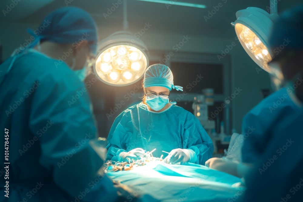 Surgeon Performing Surgery in Operating Room Surgeon Performing Surgery in Operating Room