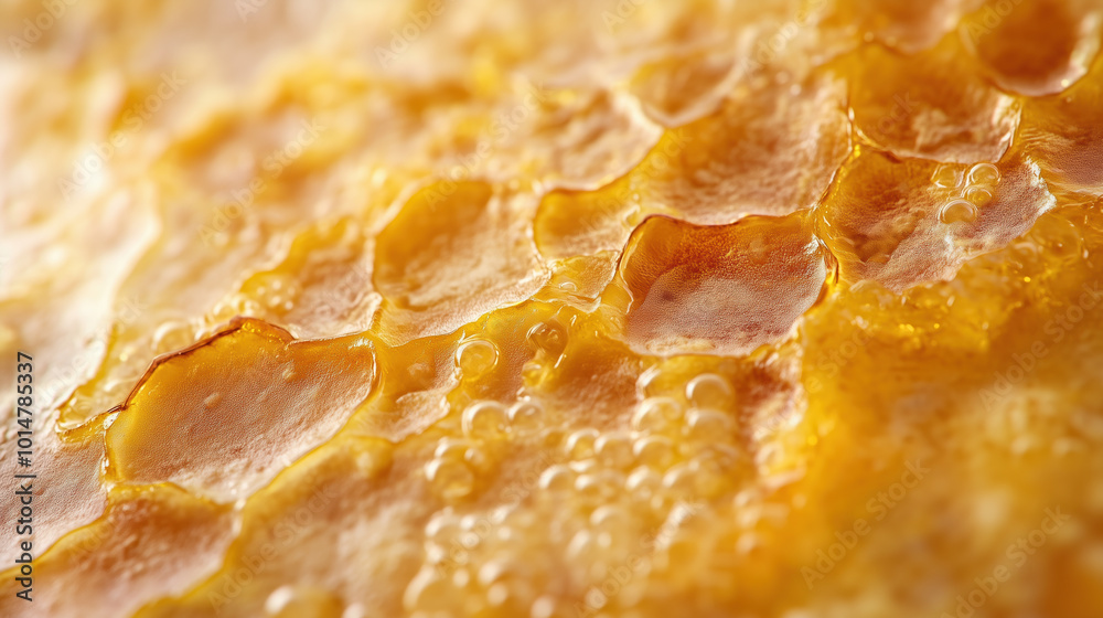 Intricate Close-Up of Necrobiosis Lipoidica Displaying Glossy Yellow-Brown Patches on Shin Intricate Close-Up of Necrobiosis Lipoidica Displaying Glossy Yellow-Brown Patches on Shin