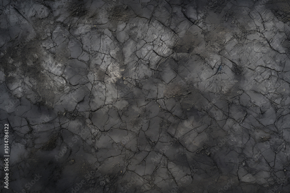 Naklejka premium Processed collage of black stony asphalt surface texture. Background for banner, backdrop