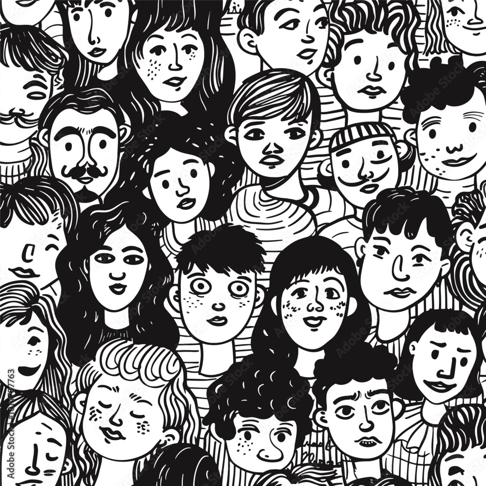 People Hand Drawn Doodle Vector Design People Hand Drawn Doodle Vector Design