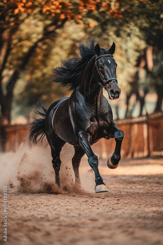 A horse galloping across a natural terrain, perfect for outdoor or nature-themed projects A horse galloping across a natural terrain, perfect for outdoor or nature-themed projects