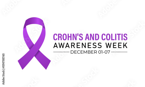 Crohn's and Colitis Awareness Week is observed every year in December. Vector illustration .Banner poster, flyer and background design template.