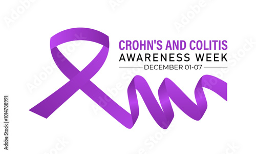 Crohn's and Colitis Awareness Week is observed every year in December. Vector illustration .Banner poster, flyer and background design template.