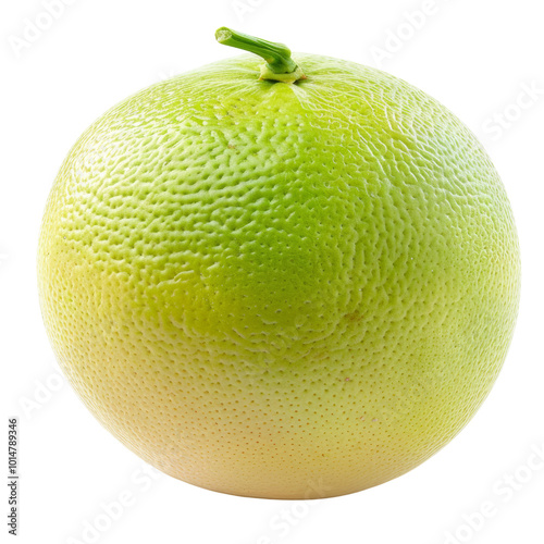 Fresh Green Fruit with Textured Skin and Stem on Top