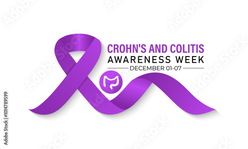 Crohn's and Colitis Awareness Week is observed every year in December. Vector illustration .Banner poster, flyer and background design template.