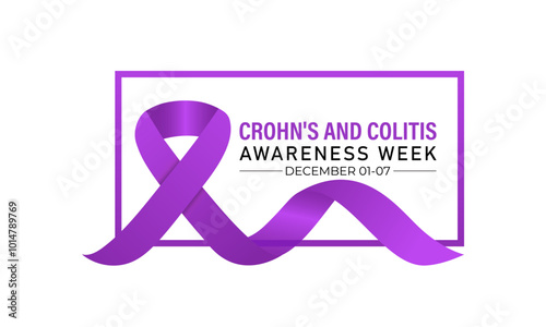 Crohn's and Colitis Awareness Week is observed every year in December. Vector illustration .Banner poster, flyer and background design template.