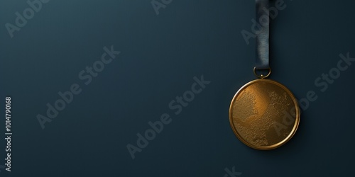 Minimalism and success: plain surface with a gold medal.