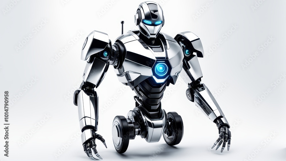 A futuristic robot with a sleek design and glowing features, showcasing advanced technology. A futuristic robot with a sleek design and glowing features, showcasing advanced technology.