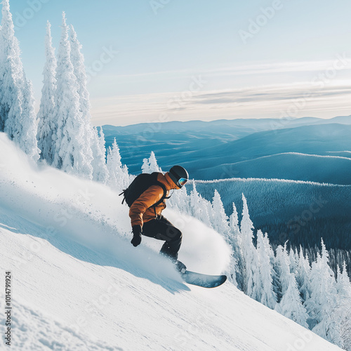 Mountain Descent: Carving Through the Winter Wild