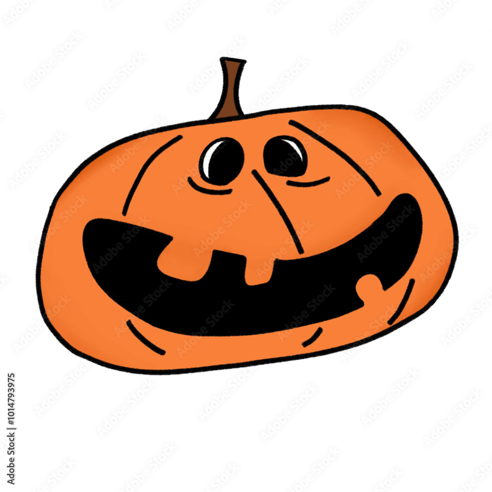 a drawing of pumpkin with smikey face drawn on it a drawing of pumpkin with smikey face drawn on it