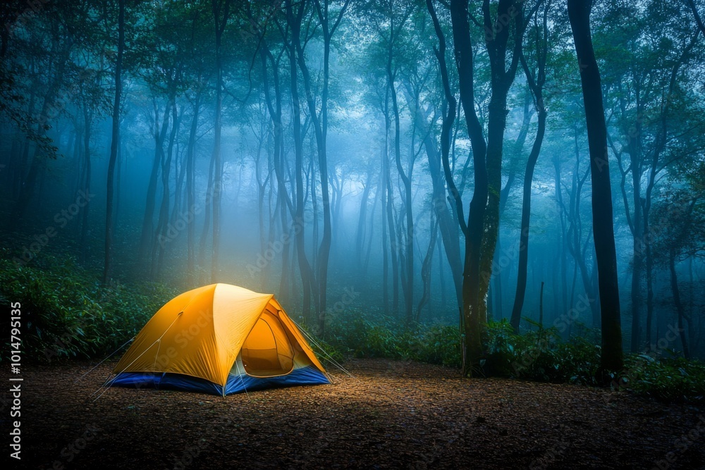 Camping in a Misty Forest Camping in a Misty Forest
