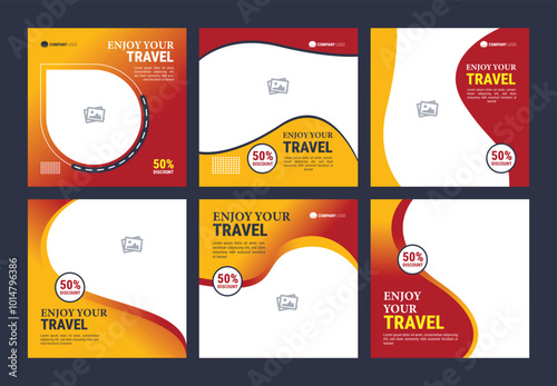 Set of minimalist social media post template for Business Webinar, Creative webinar, Online Education and other online seminars. with geometric background