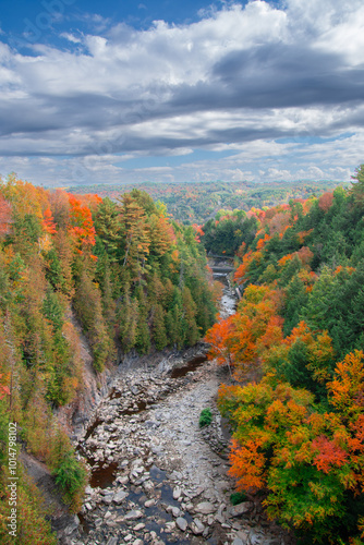 Magnificent autumn landscapes in the Canadian countryside in the province of Quebec