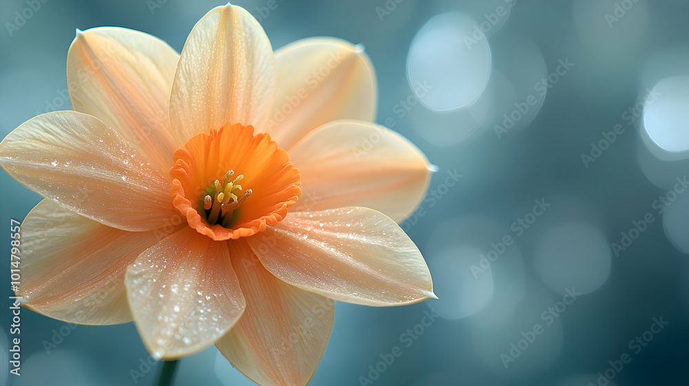 A close-up of a daffodil as a soft blurred background A close-up of a daffodil as a soft blurred background