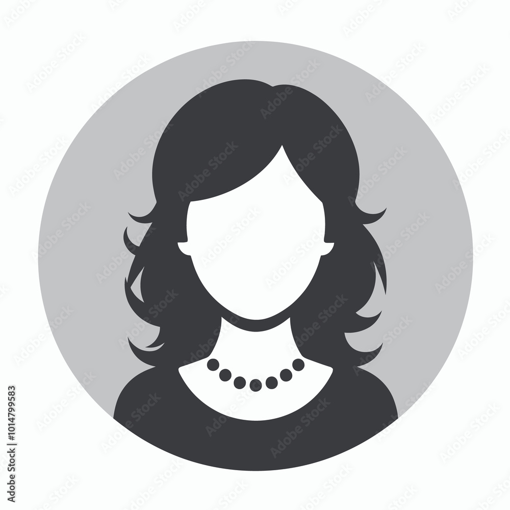Grey silhouette of a woman's profile without a photo Grey silhouette of a woman's profile without a photo