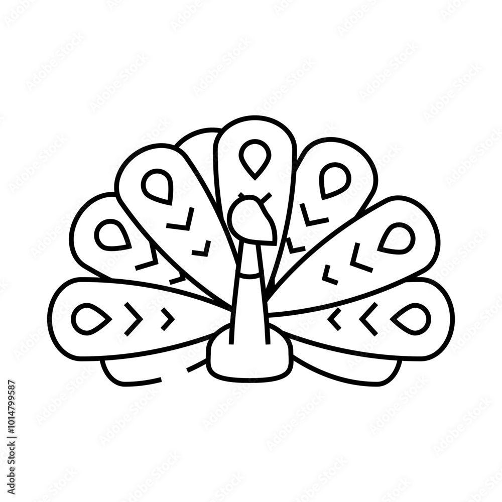 peacock bird line icon vector. peacock bird sign. isolated symbol illustration peacock bird line icon vector. peacock bird sign. isolated symbol illustration