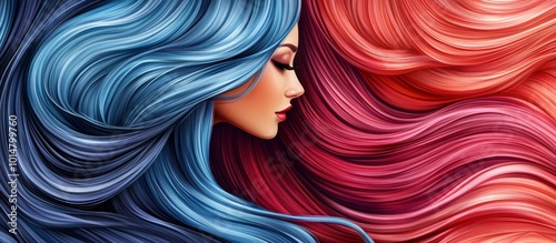 banner for wig shop. wig for women. wigs. concept image change, hair shop