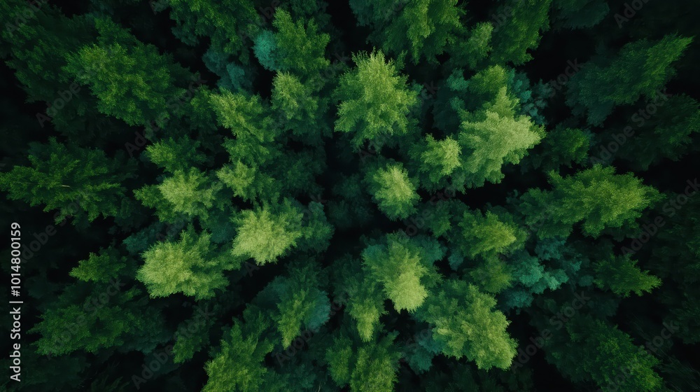 Top View Of A Dense Green Forest, Trees Forming Patterns Of Natural Beauty And Tranquility Top View Of A Dense Green Forest, Trees Forming Patterns Of Natural Beauty And Tranquility