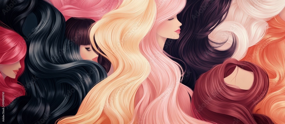 banner for wig shop. wig for women. wigs. concept image change, hair shop banner for wig shop. wig for women. wigs. concept image change, hair shop