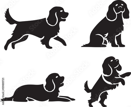 Cavalier King Charles Spaniel Dog Stylized Silhouette Vector