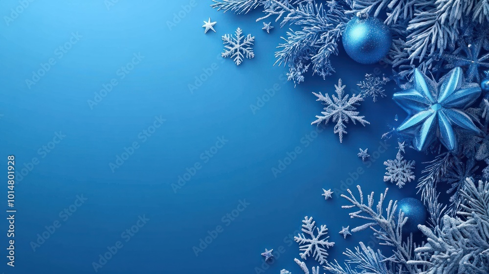 Blue Christmas background with snowflakes, stars and empty space. Copy space for your text. Merry Xmas, Happy New Year. Vertical festive backdrop. Blue Christmas background with snowflakes, stars and empty space. Copy space for your text. Merry Xmas, Happy New Year. Vertical festive backdrop.
