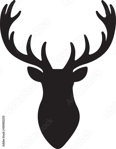 Deer Head Shape Silhouette Vector