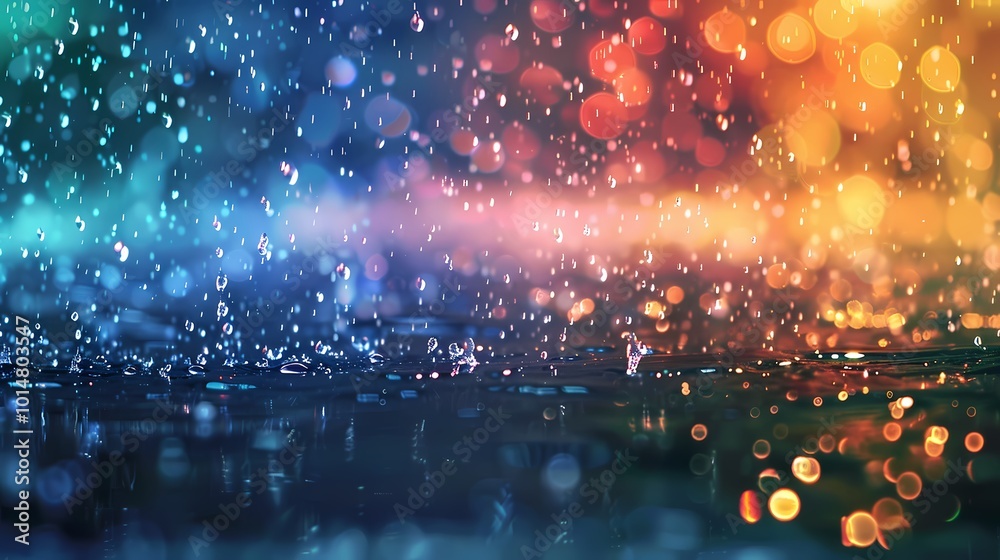 Naklejka premium Rainbow seaside illustration poster background