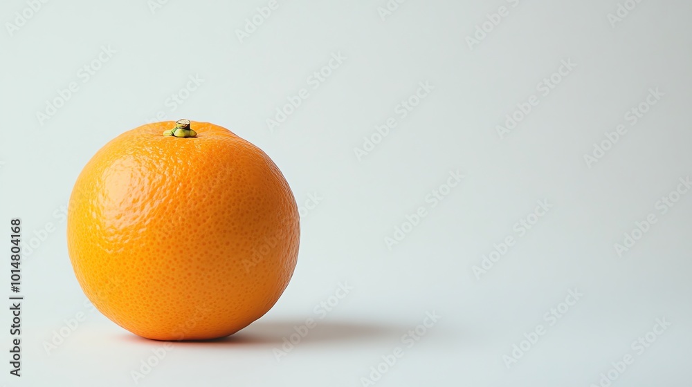 A single orange on a white background. A single orange on a white background.