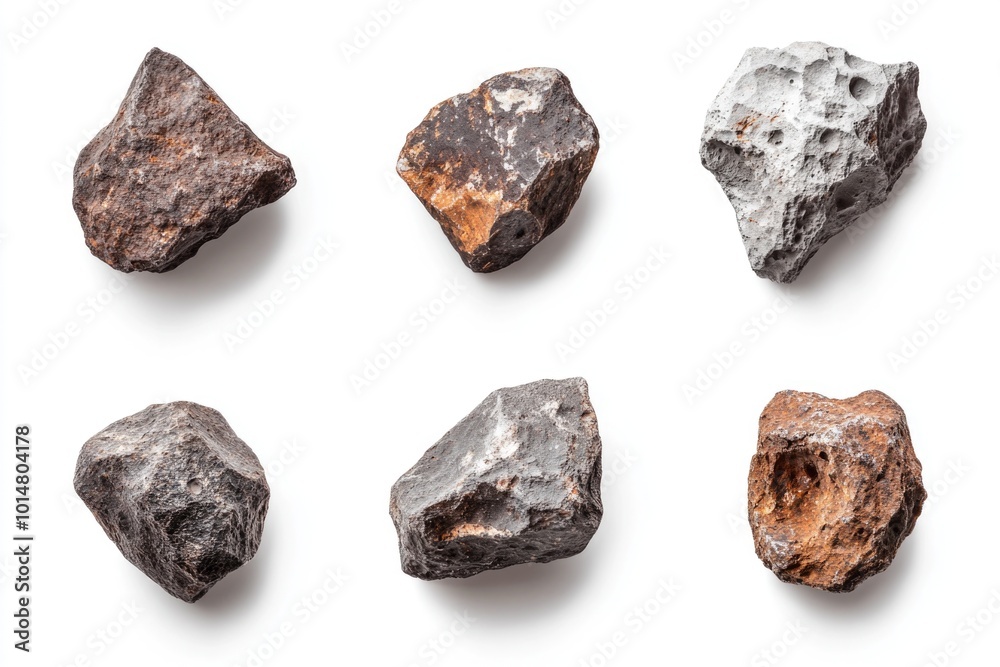A collection of rocks on a white surface A collection of rocks on a white surface