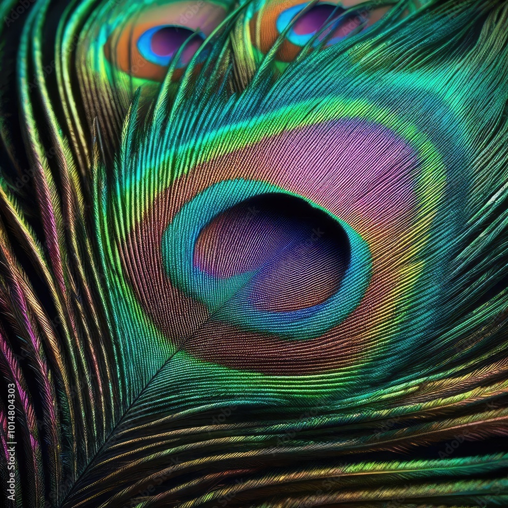 Obraz premium peacock feather close up