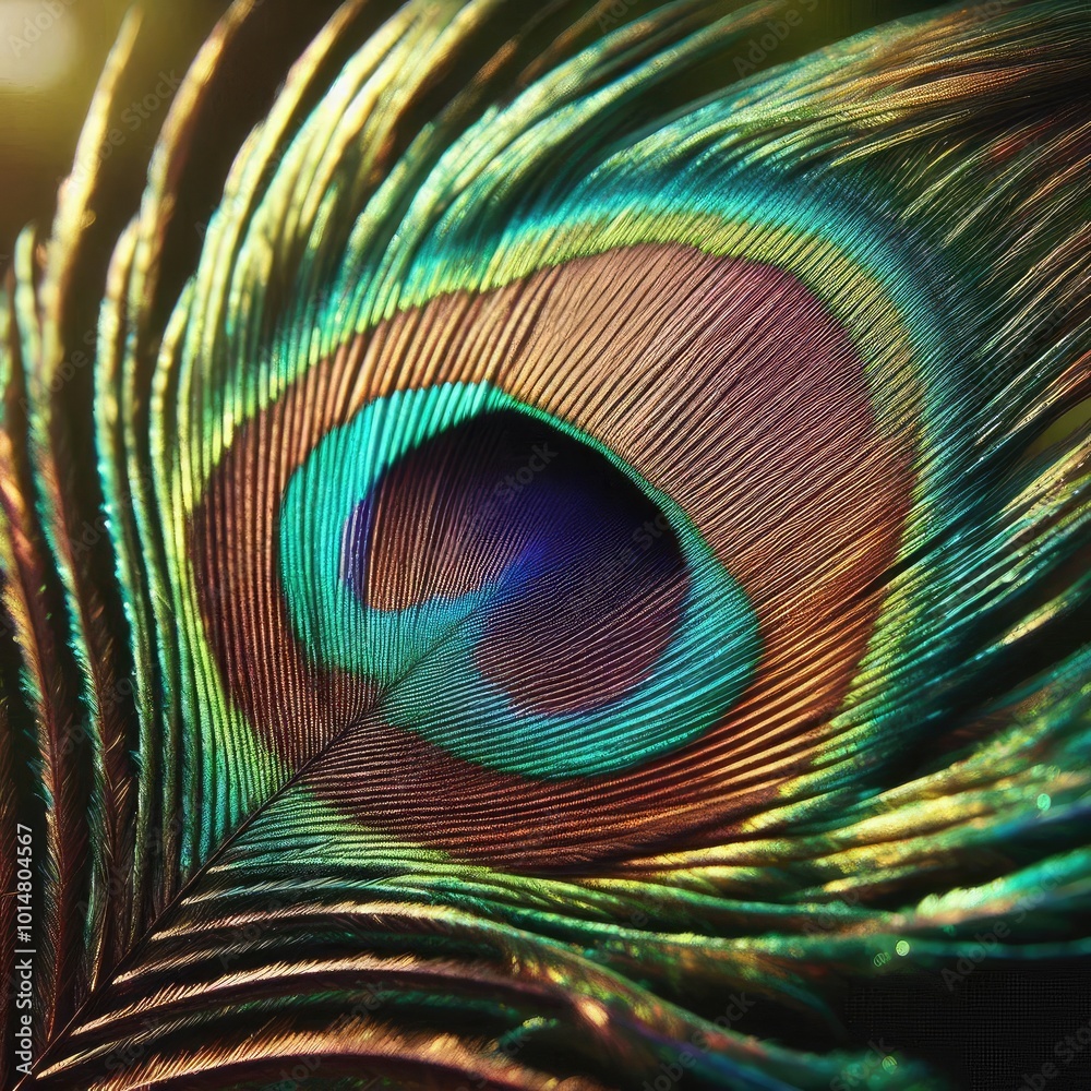 Obraz premium peacock feather close up