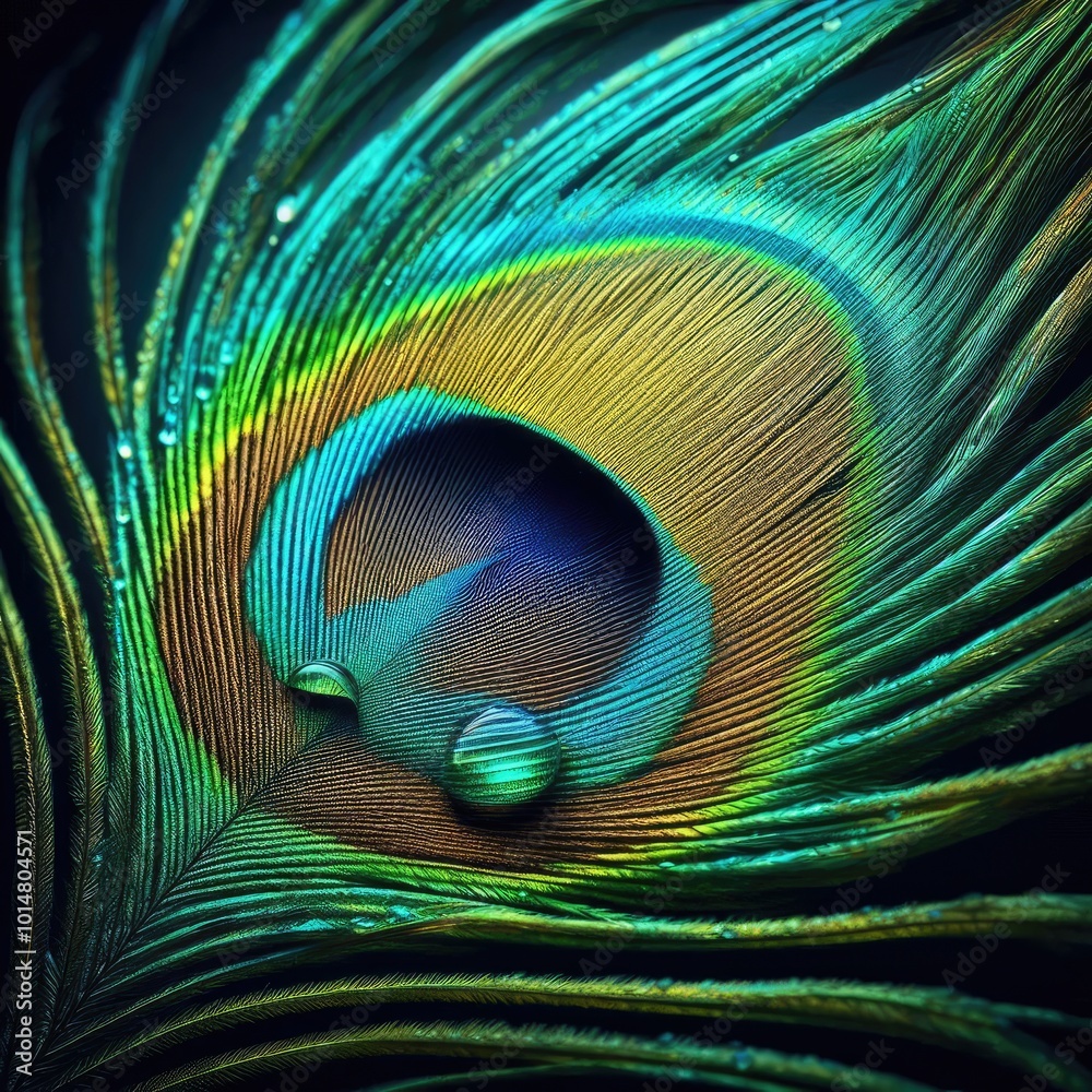 Obraz premium peacock feather close up