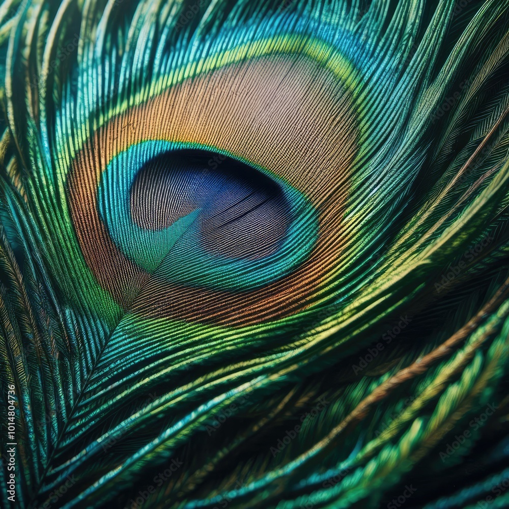 Obraz premium peacock feather close up