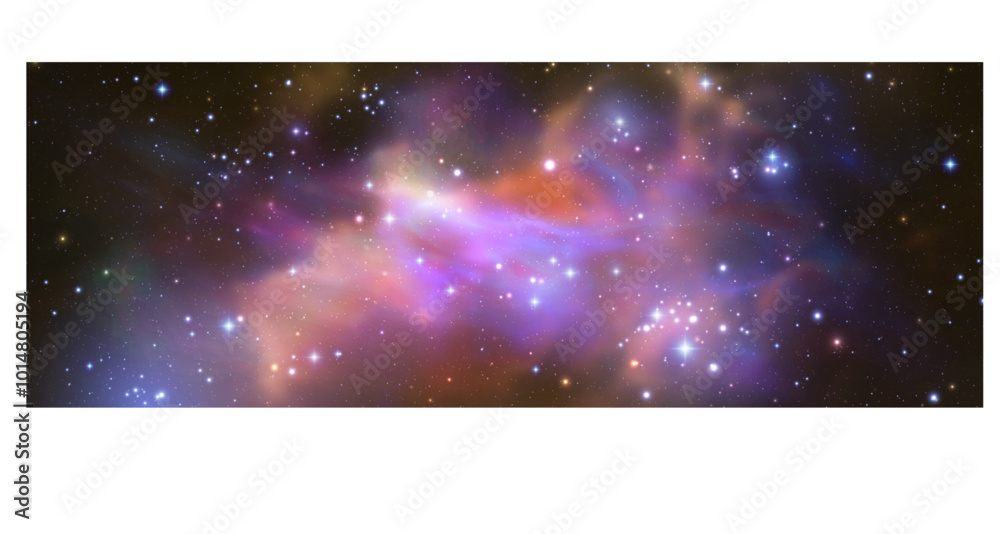 Obraz premium Space vector background with realistic nebula and shining stars. Magic colorful galaxy with stardust
