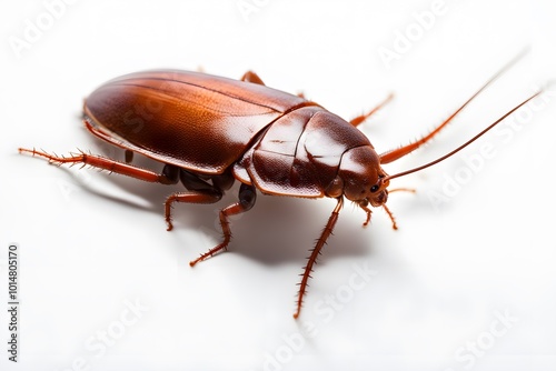 Cockroach on white background, Ai Generated