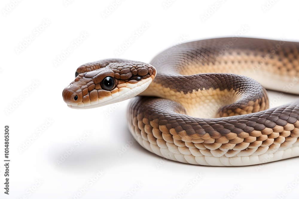 Obraz premium Colletts snake on white background, AI Generated