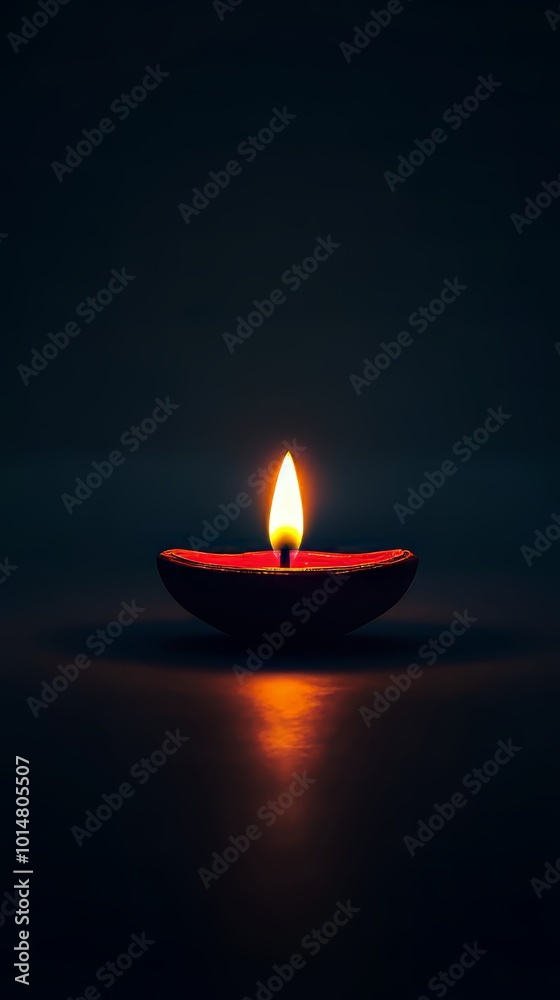 Diwali silhouette of a lamp casting a gentle light on a dark background. Diwali silhouette of a lamp casting a gentle light on a dark background.