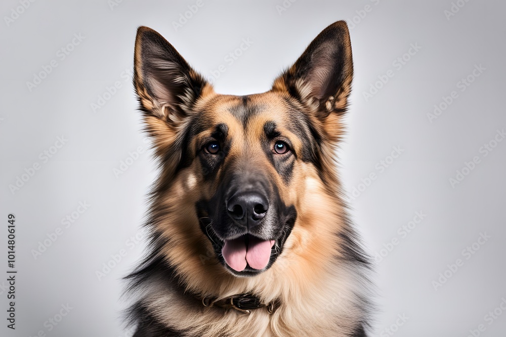 Corman shepherd dog on white background, Ai Generated