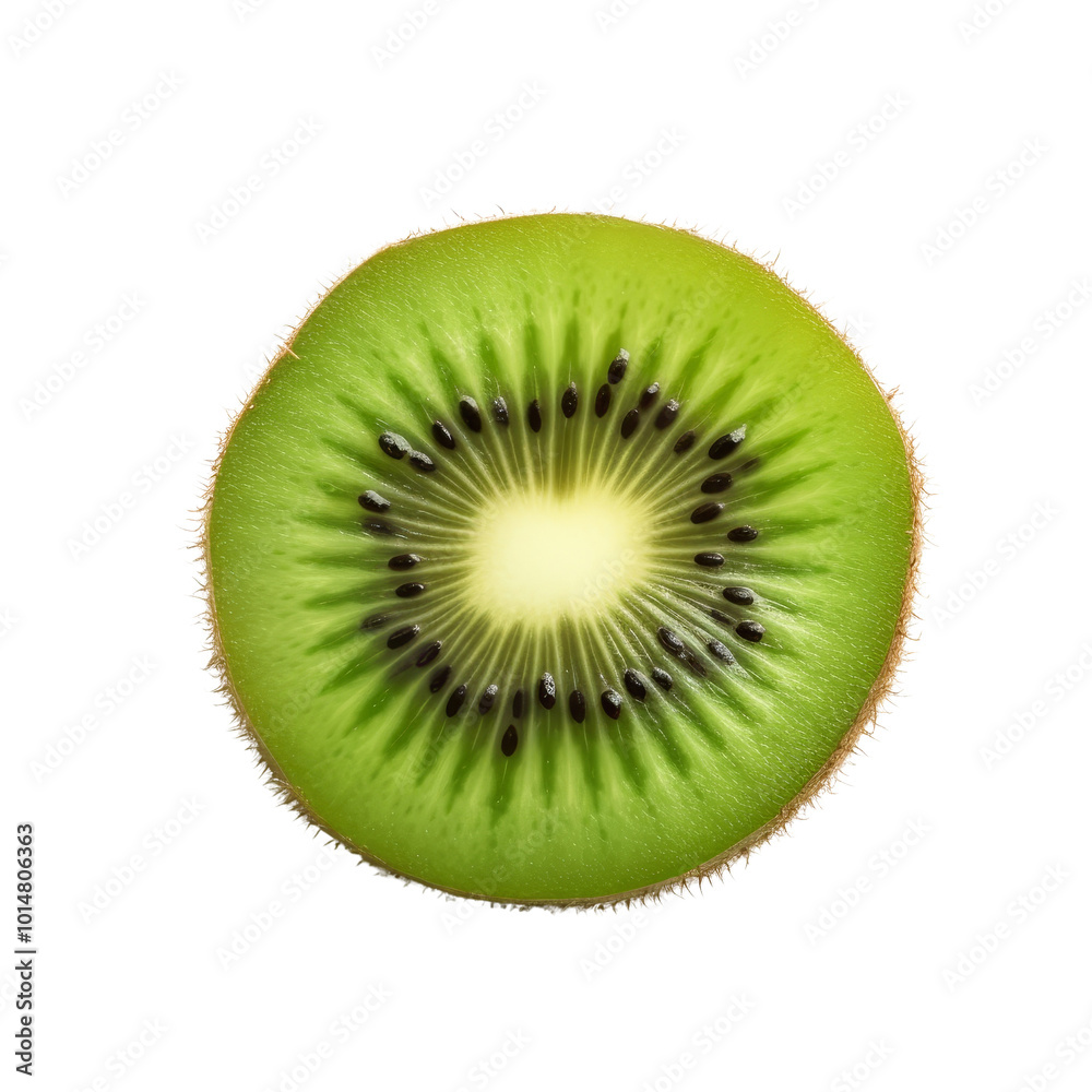 Freshly Cut Kiwi Fruit Showing Vibrant Green Flesh and Seeds Freshly Cut Kiwi Fruit Showing Vibrant Green Flesh and Seeds