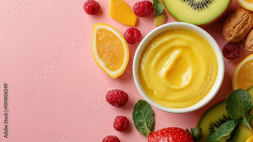 Delicious and Nutritious Breakfast Display Highlighting Essential Vitamins and Minerals for a Balanced Diet photo