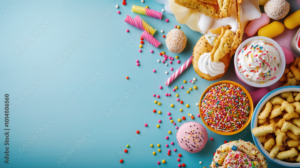 Playful Sugar-Free Snack Station at a Children's Birthday Party with Whimsical Decor and Fun Snacks Playful Sugar-Free Snack Station at a Children's Birthday Party with Whimsical Decor and Fun Snacks