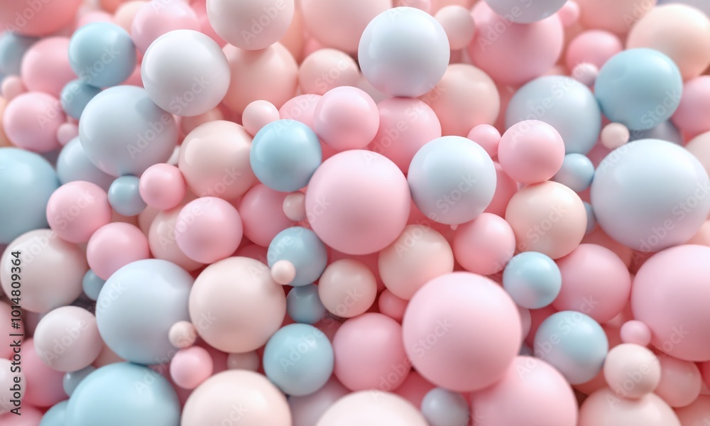 Sphere cluster, soft pastel colors, 3D abstract, smooth texture Sphere cluster, soft pastel colors, 3D abstract, smooth texture