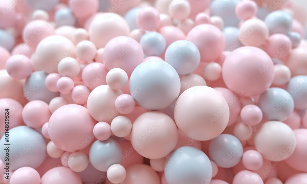 Sphere cluster, soft pastel colors, 3D abstract, smooth texture Sphere cluster, soft pastel colors, 3D abstract, smooth texture